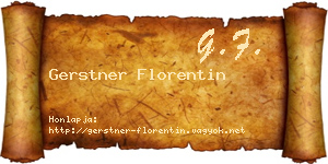 Gerstner Florentin névjegykártya